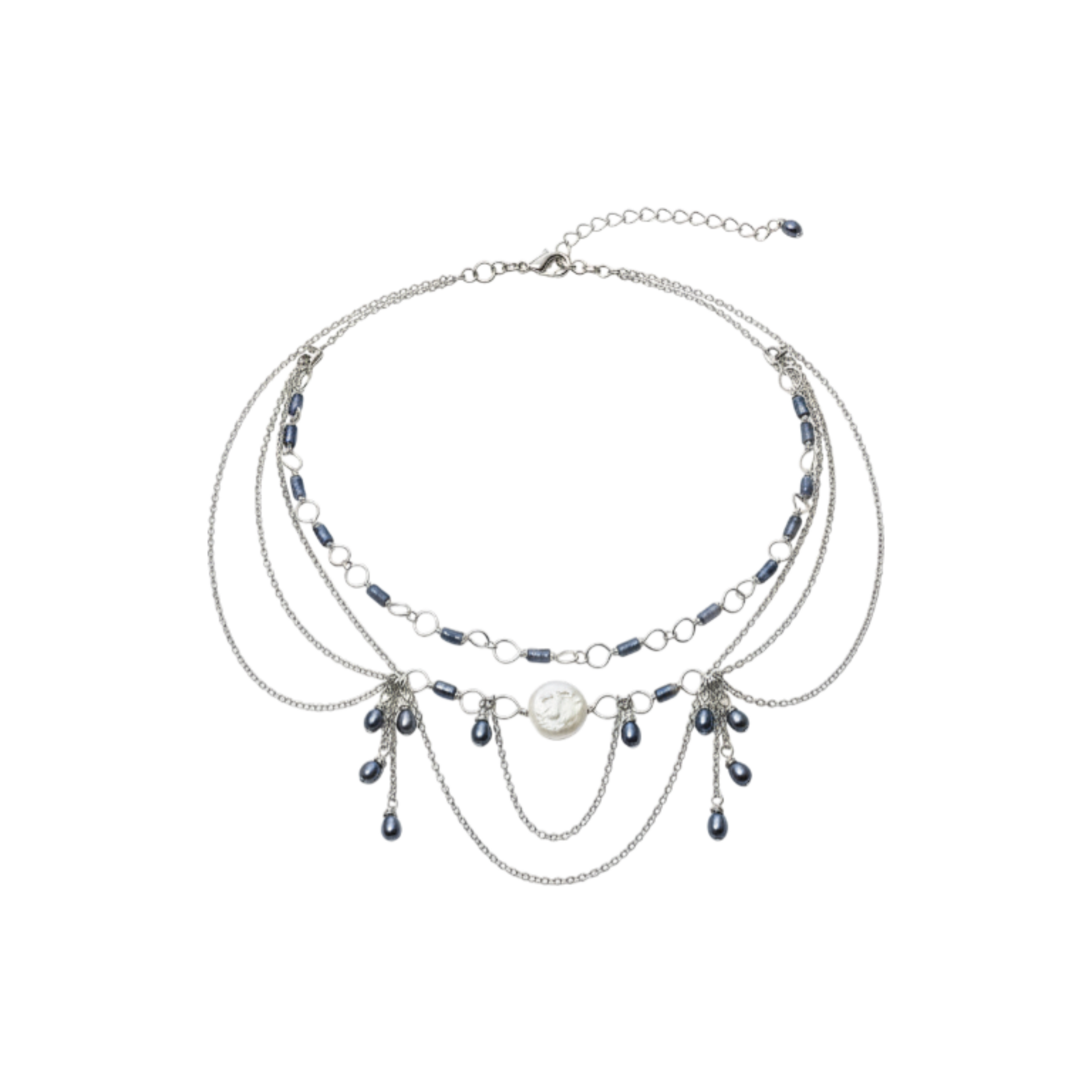 COLLIER LIGEIA SODALITE ET PERLES D'EAU DOUCE AAA