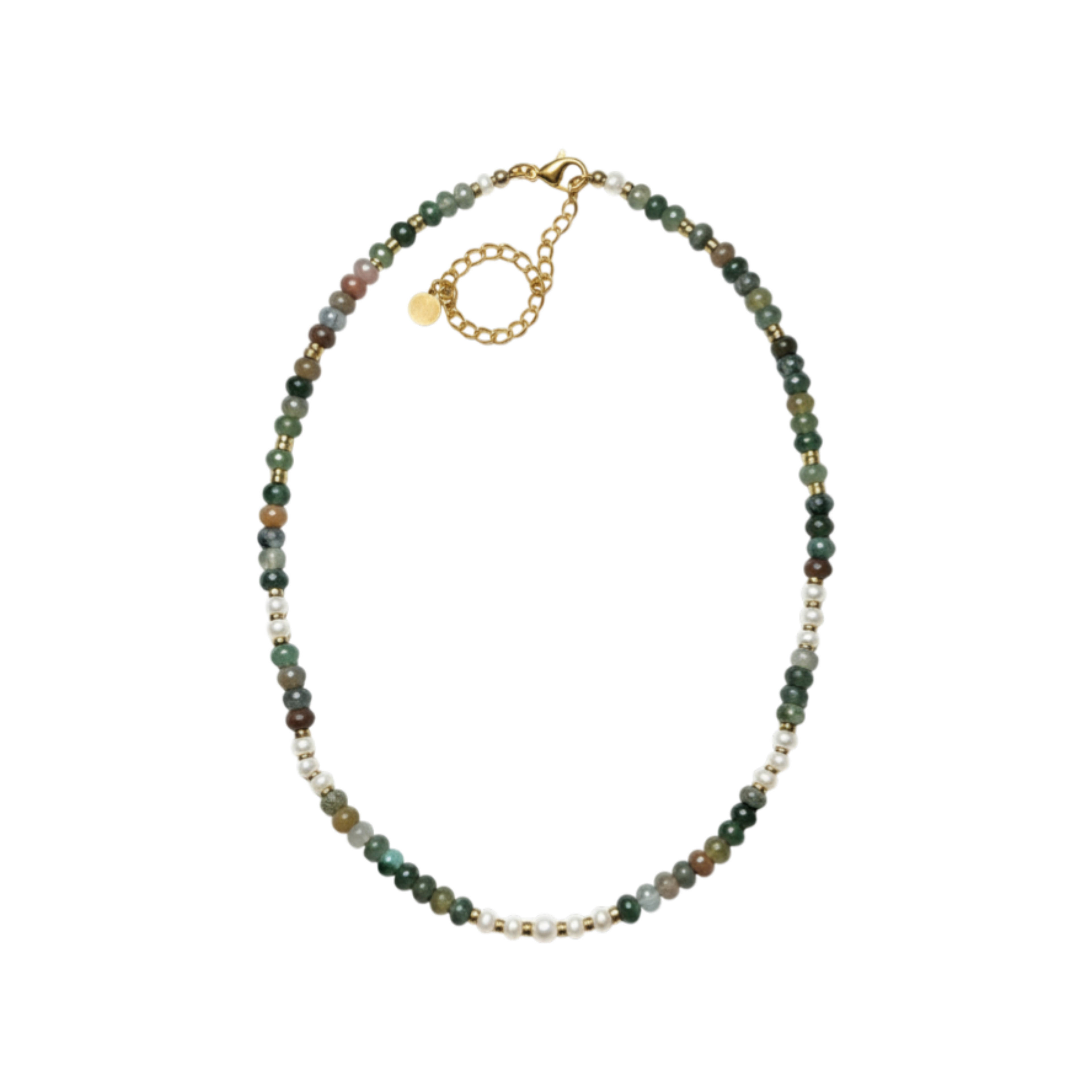 COLLIER ATHÉNA AGATE INDIENNE PERLES D'EAU DOUCE