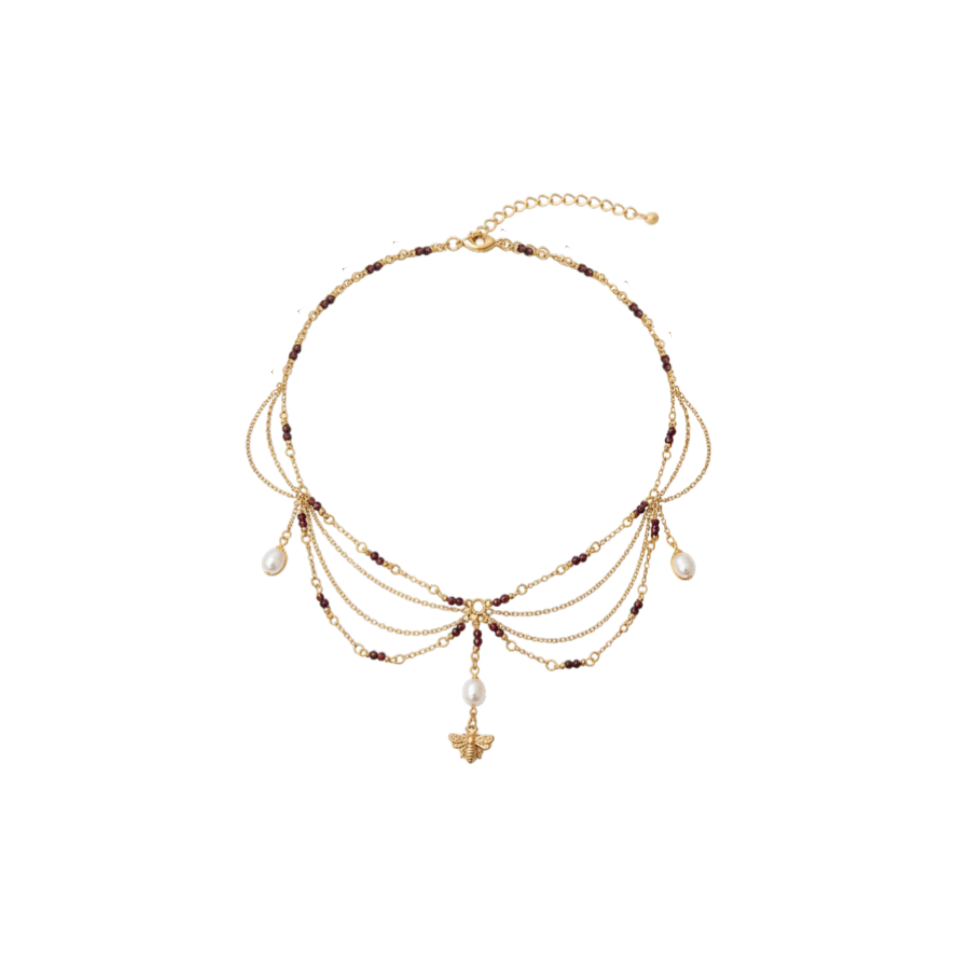 Collier Lady Kate Grenat 7A perles d’eau douce