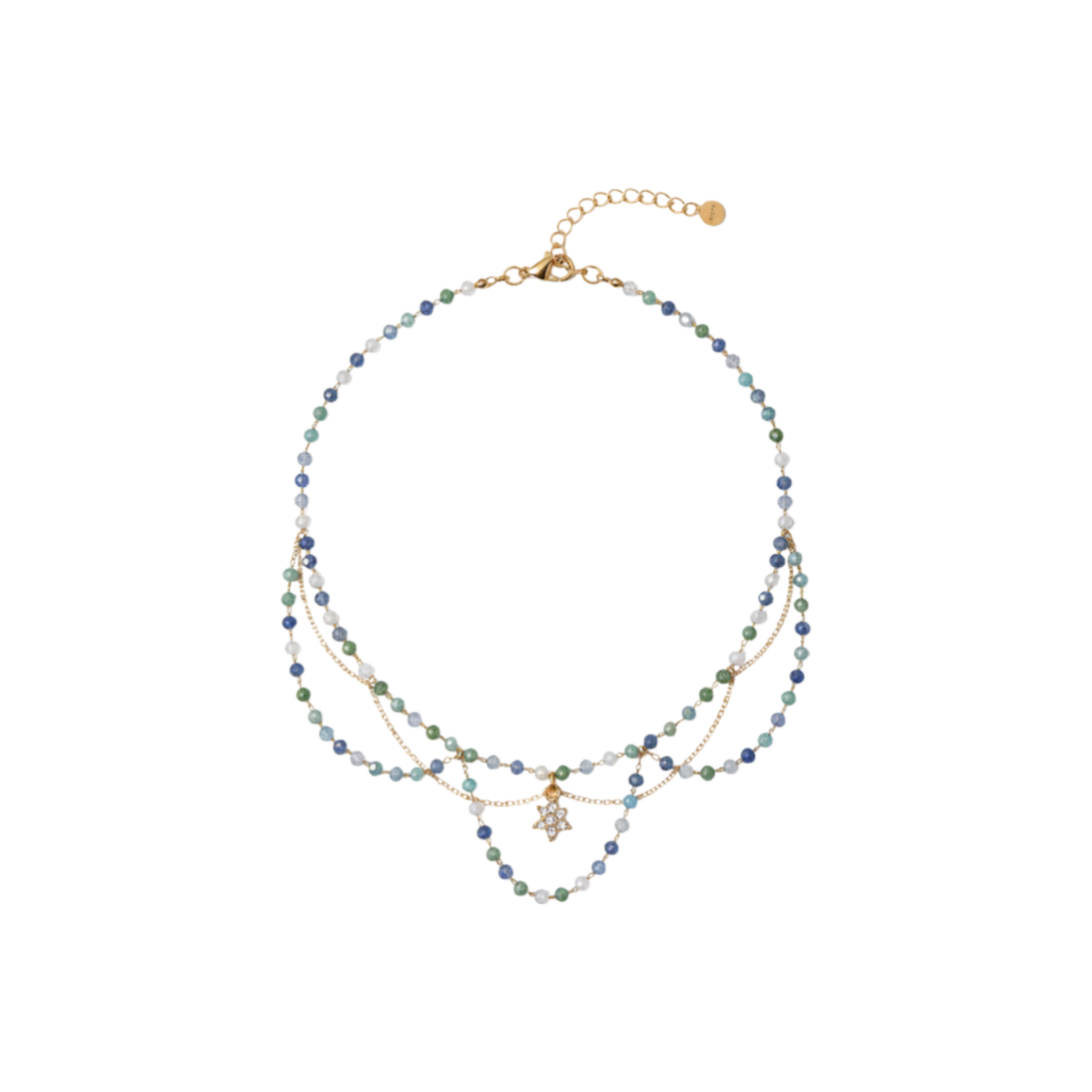 Collier L’Esprit Libre Cristal de verre multicolore pendentif fleur