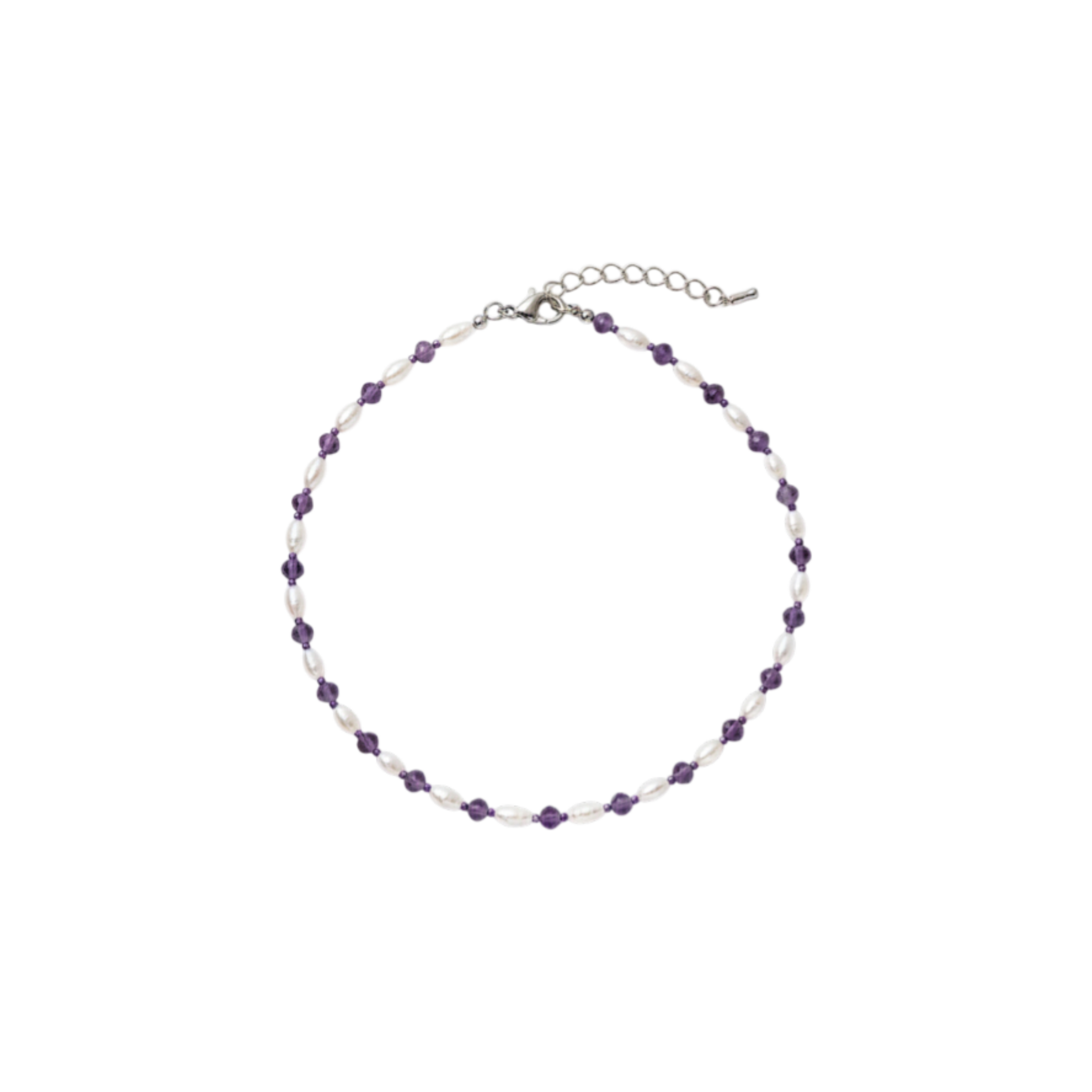 Collier Hyacinth améthyste nacre naturelle