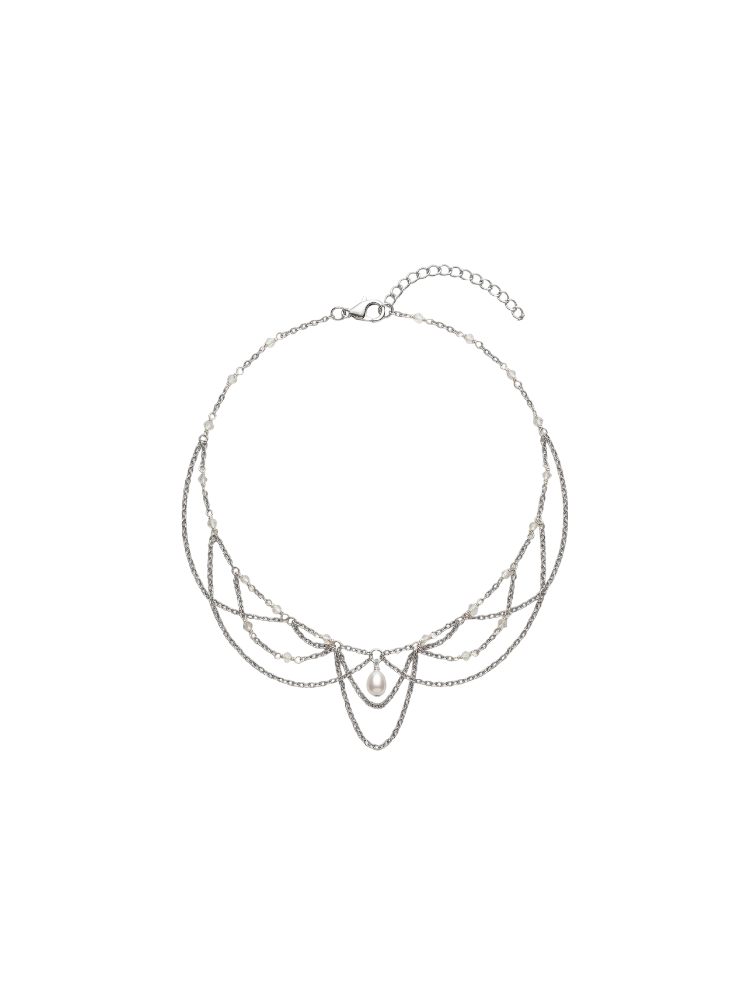 Collier Wisteria Prehnite 7A, perle d’eau douce