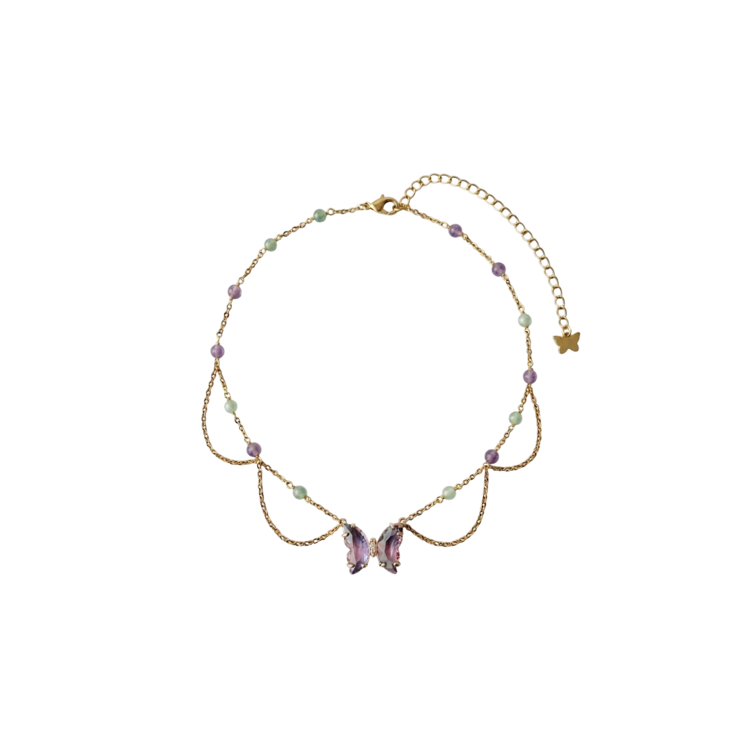 Collier Enchantix Tecna, fluorite 3A, doré