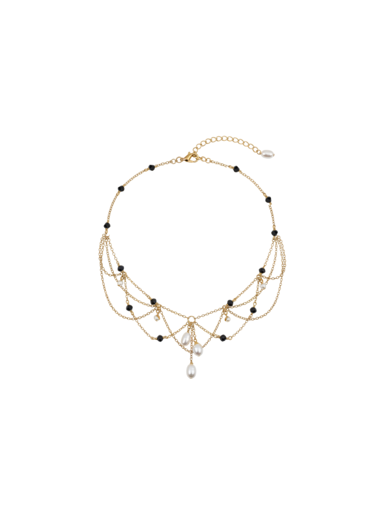 Collier Céleste Saphir, perle d'eau douce
