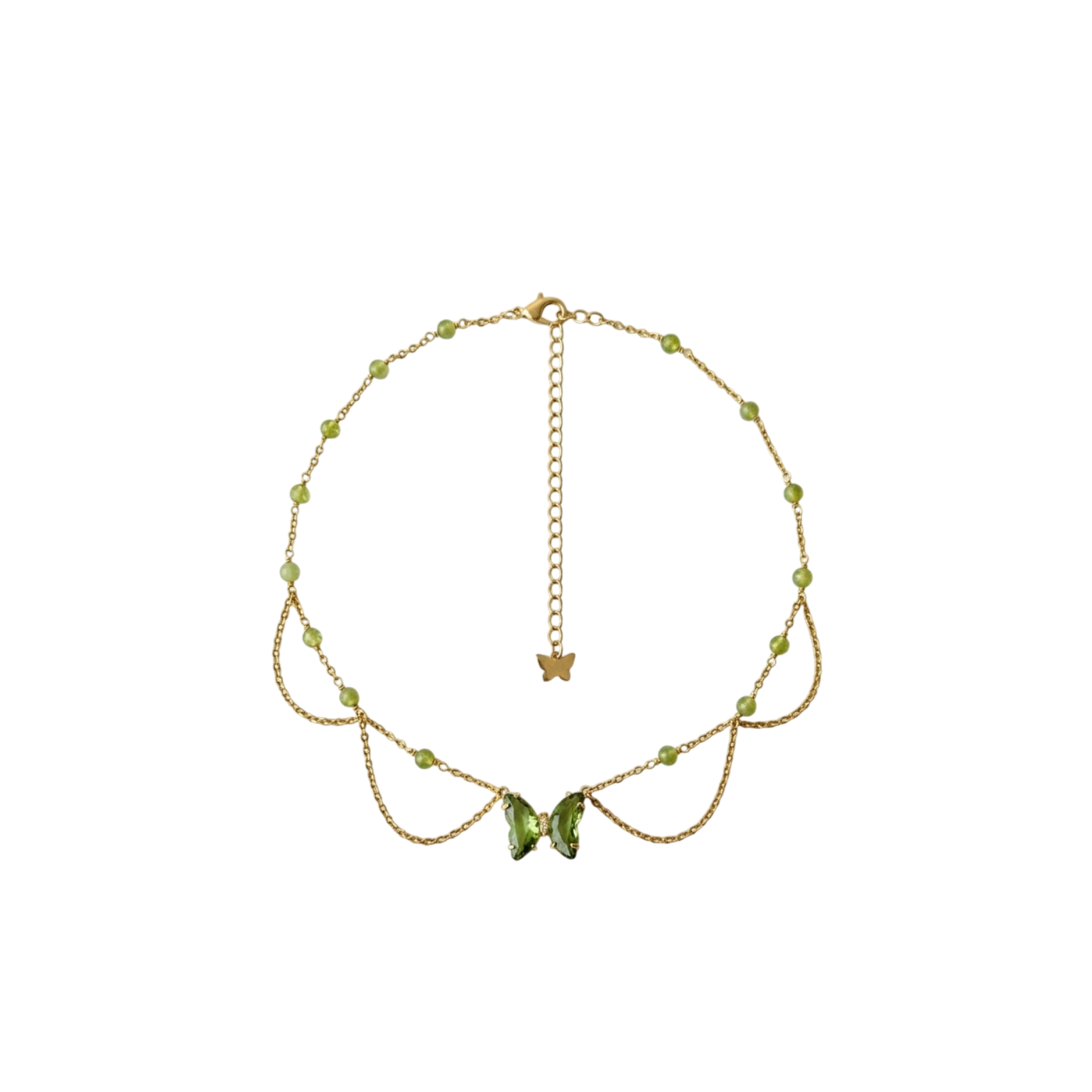 Collier Enchantix Layla, préhnite, doré