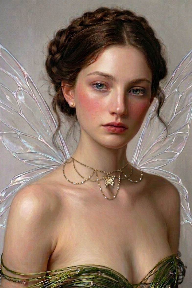 Collier Alféa, pendentif papillon 24K, pièce unique doré