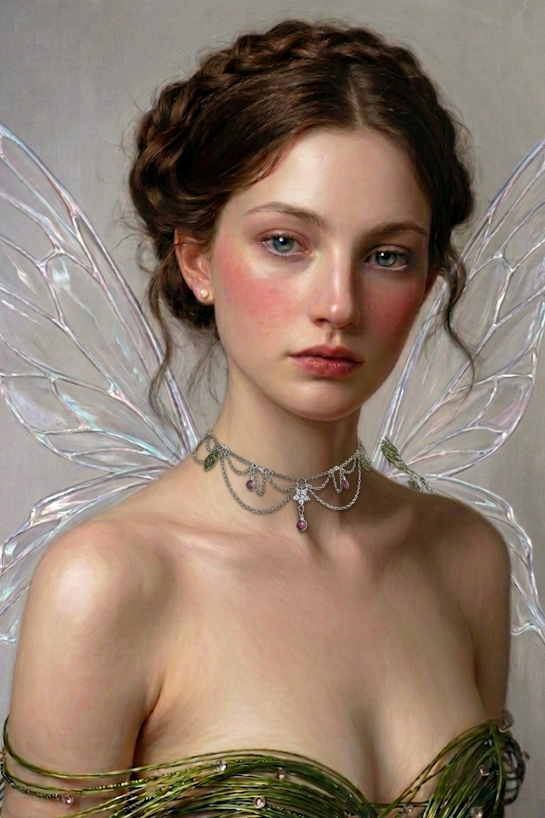 Collier Lynphea préhnite 7A, rubis, pièce unique argenté