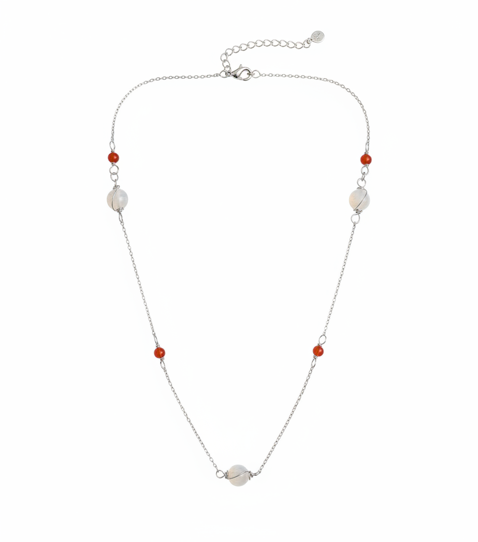 COLLIER HADÈS PIERRE DE LUNE PIERRES NATURELLES AU CHOIX