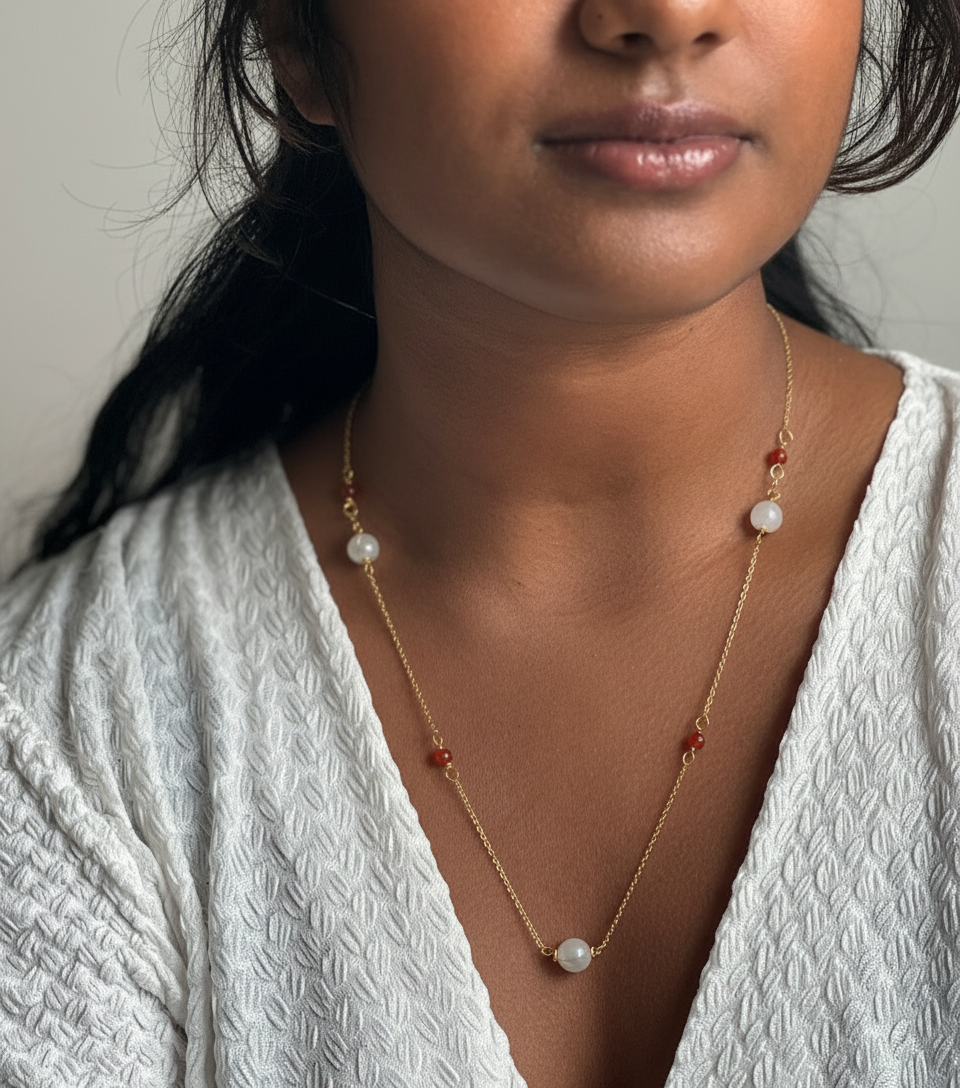 COLLIER HADÈS PIERRE DE LUNE PIERRES NATURELLES AU CHOIX