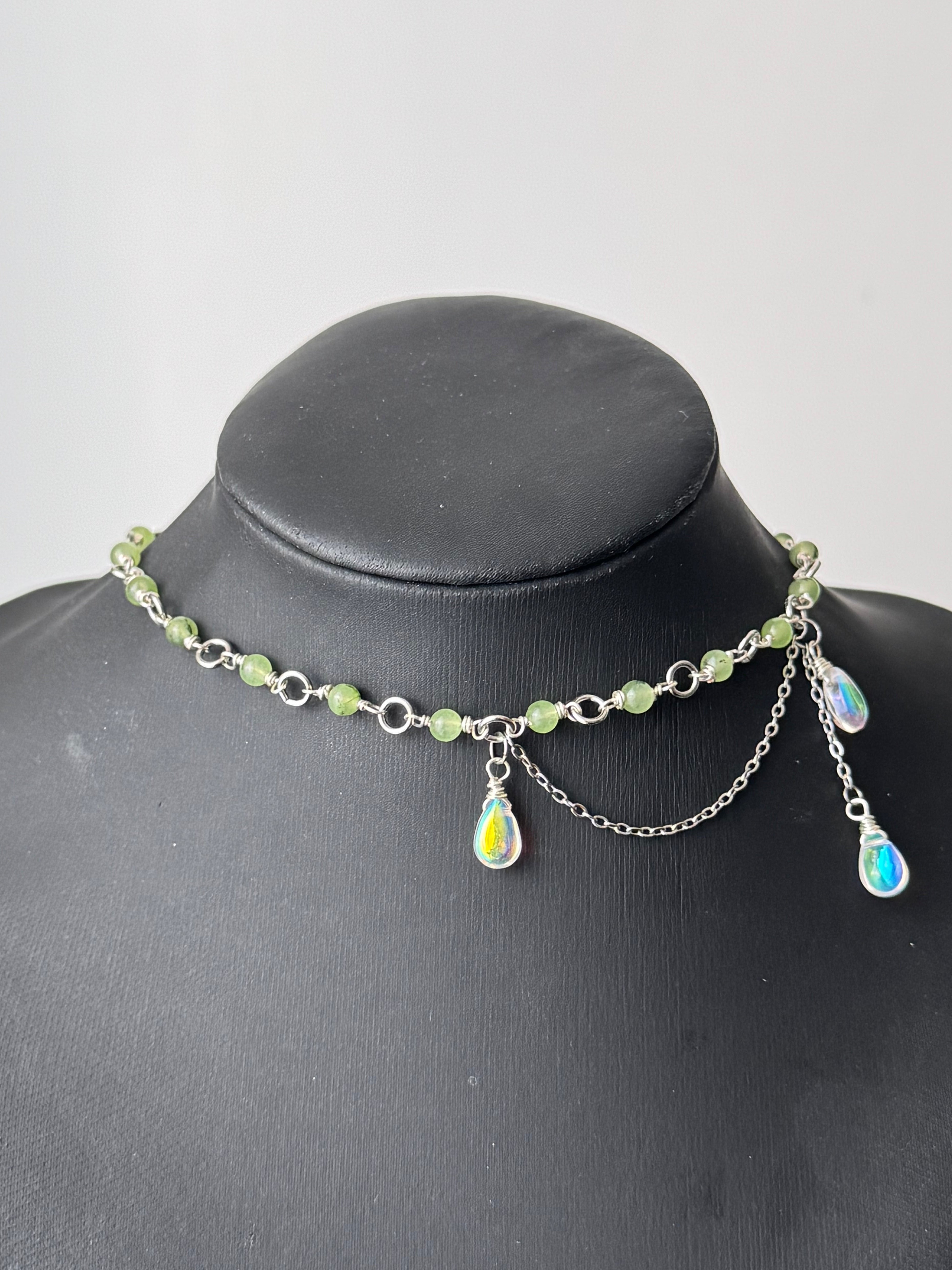 Collier Layla Préhnite argenté
