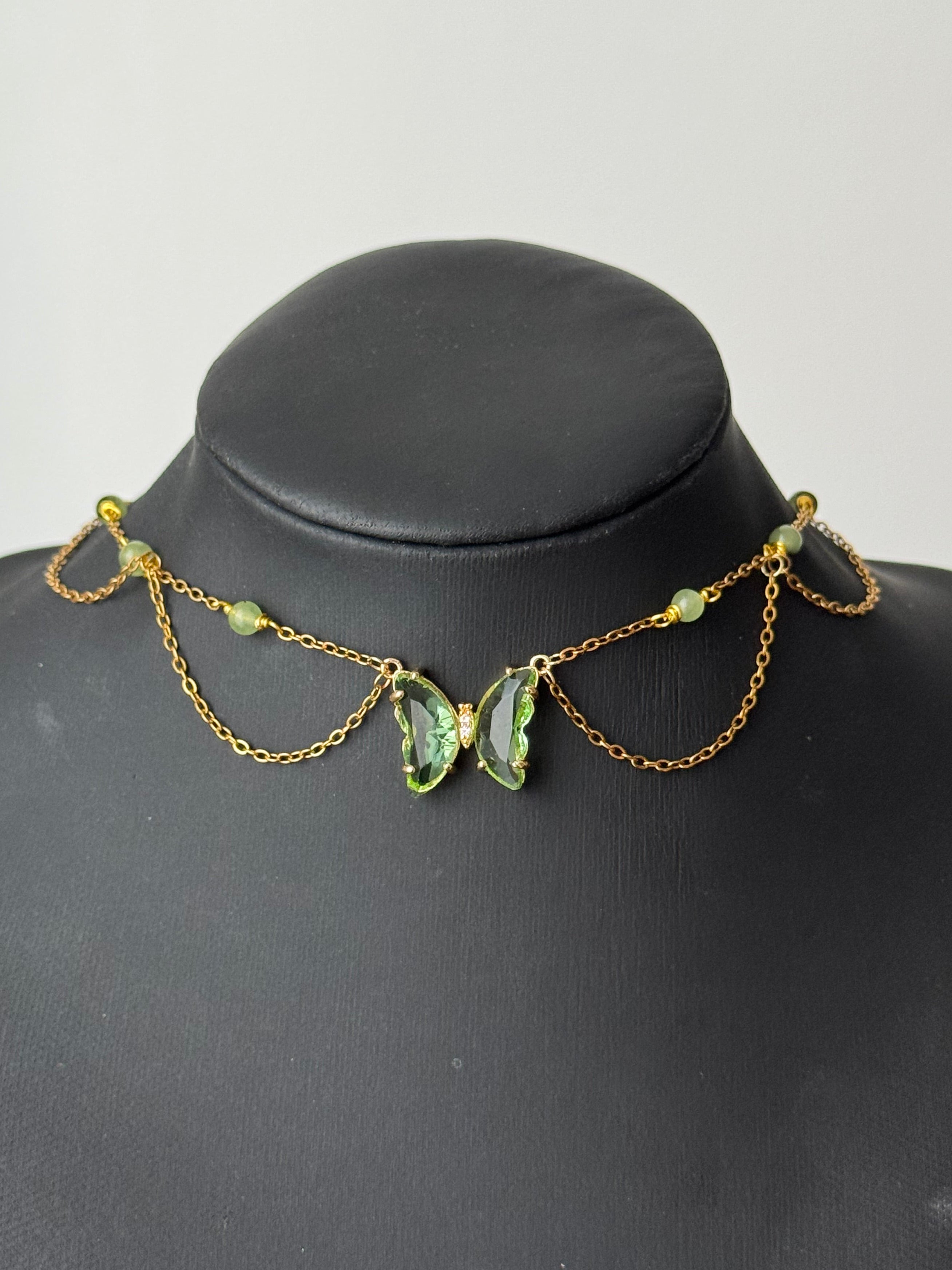 Collier Enchantix Layla, préhnite, doré