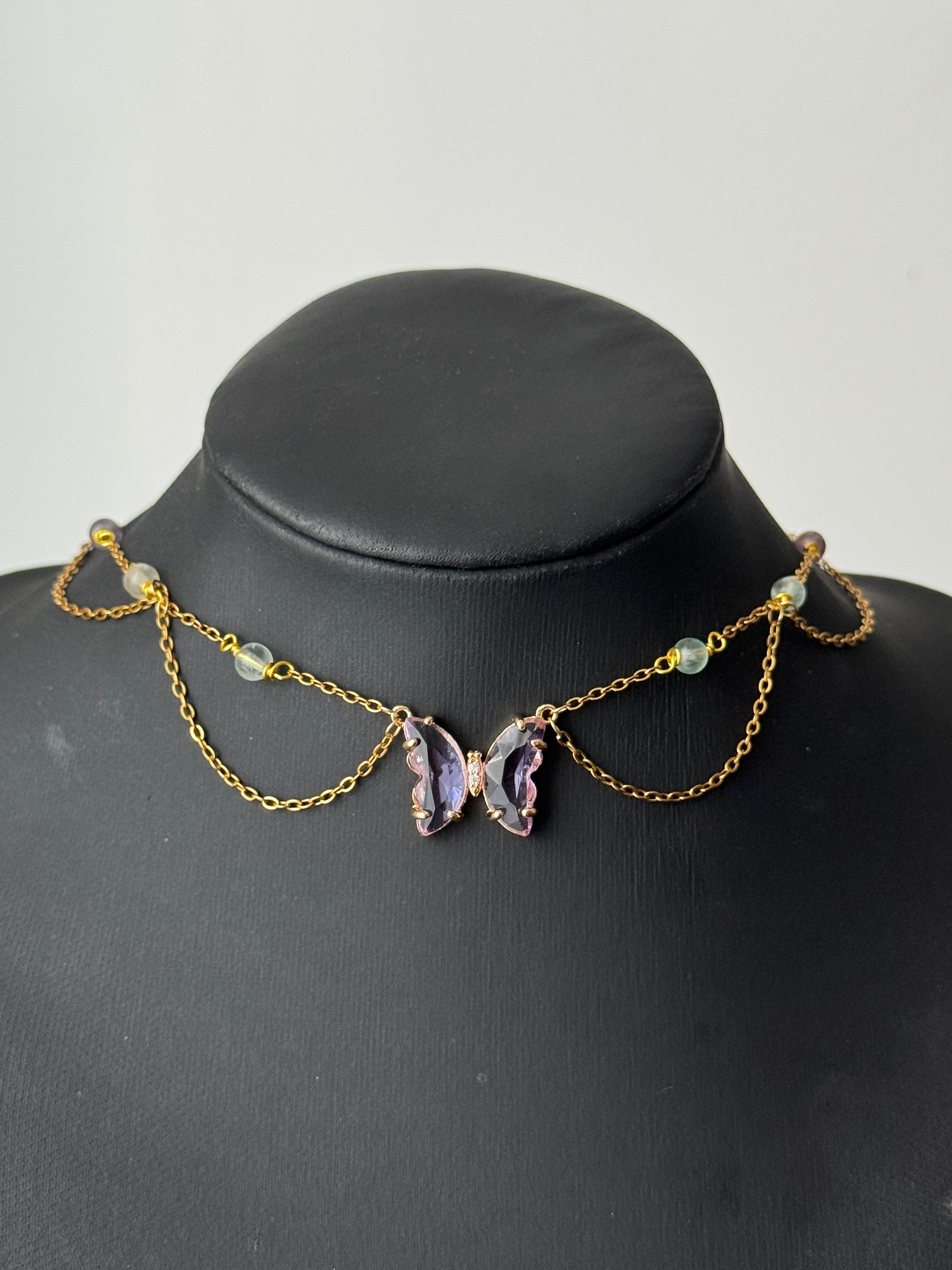 Collier Enchantix Tecna, fluorite 3A, doré