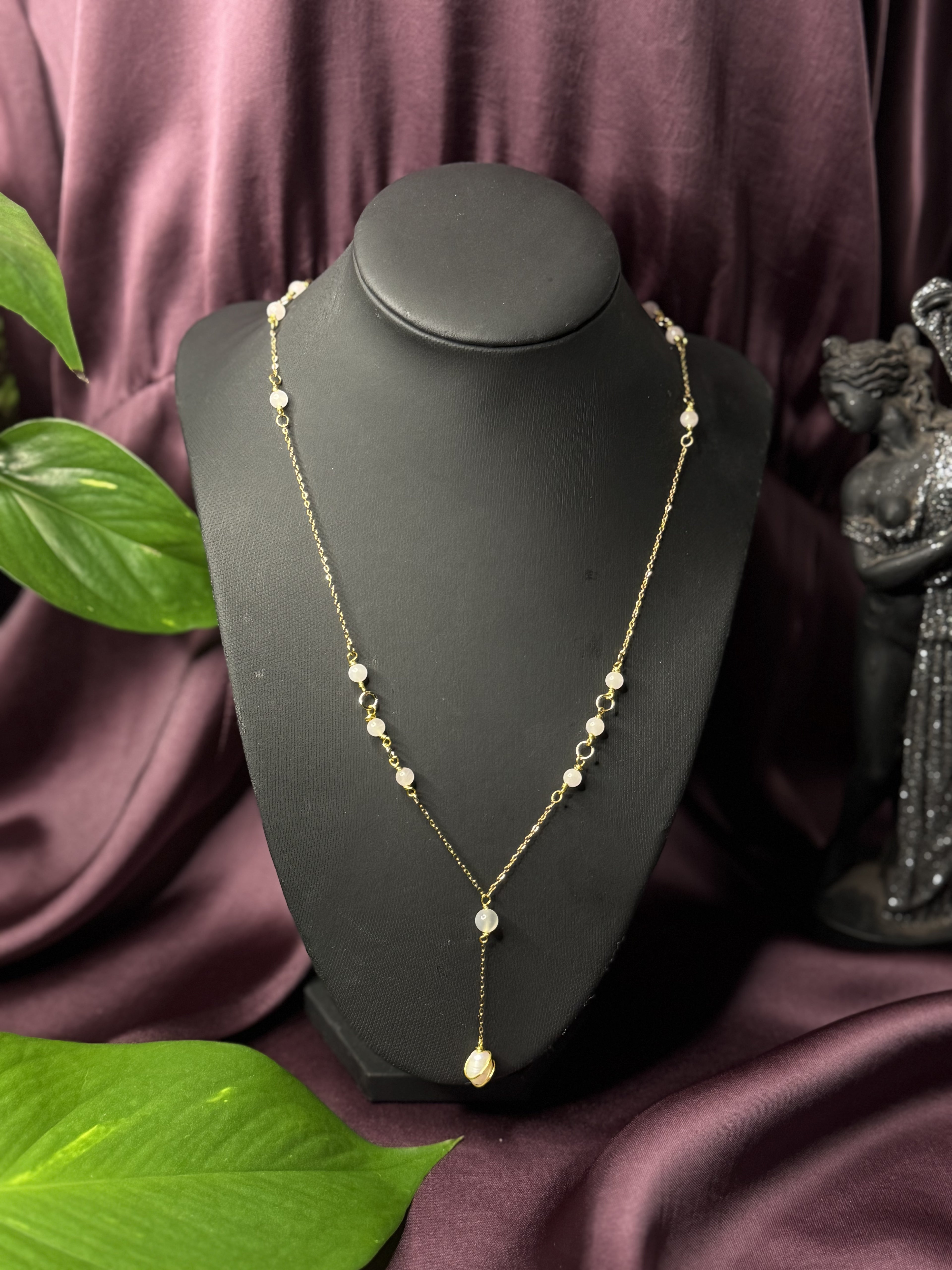 COLLIER PÉITHO PERLE D'EAU DOUCE PIERRES NATURELLES AU CHOIX